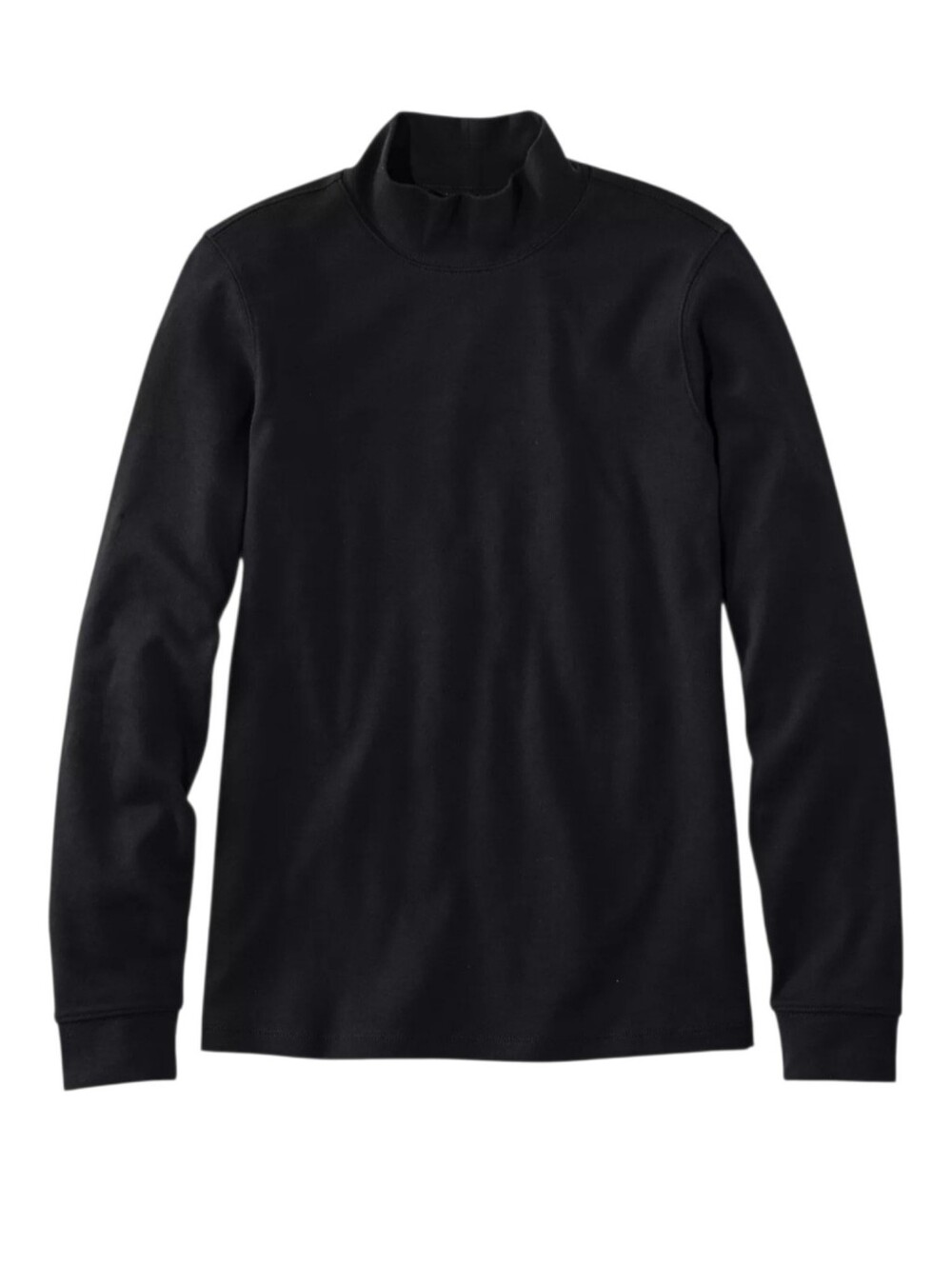 LL Bean Women's Interlock Mock-Turtleneck Long Sleeve Black Minimalist Shirt XL
